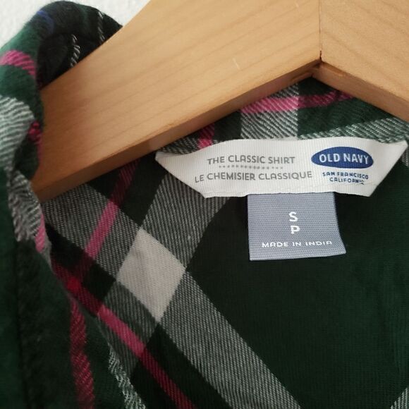 Old Navy The Classic Shirt Plaid Flannel Button Down S - Picture 4 of 8